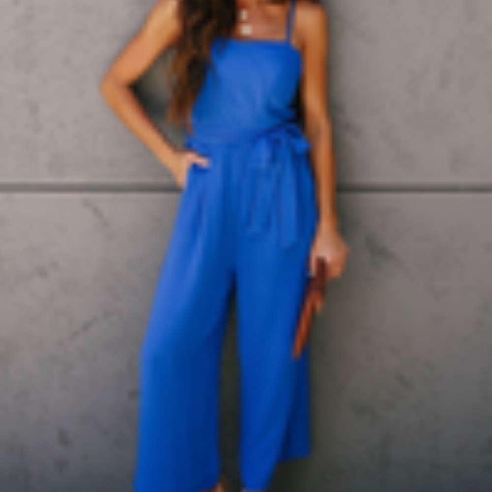 Deep Blue Sea Pocketed Jumpsuit🌊